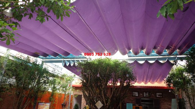 mai-hien-quan-cafe-thu-duc-tphcm Chuyên thiết kế thi công mái Xếp lượn sóng Quán Cafe, mái bạt kéo mái hiên che quán cà phê TPHCM , Bình Dương, Biên Hòa